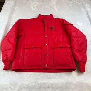 Vintage Pla-Jac by Dunbrooke Red Puffer Jacket Mens Medium Made in‎ USA Quilted